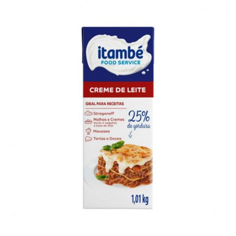 Creme De Leite 1 Kg Creme De Leite 25% Itambe 1,01kg - Loja Novamix