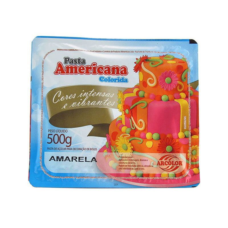 Pasta Americana Arcolor 500g Amarela Loja Novamix